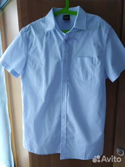 Рубашка школ с коротким рукавом (164 рост, хлопок)