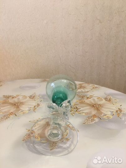 Подсвечник цветной хрусталь СССР