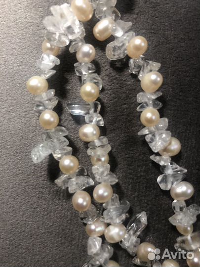 Жемчужное колье бусы, серьги