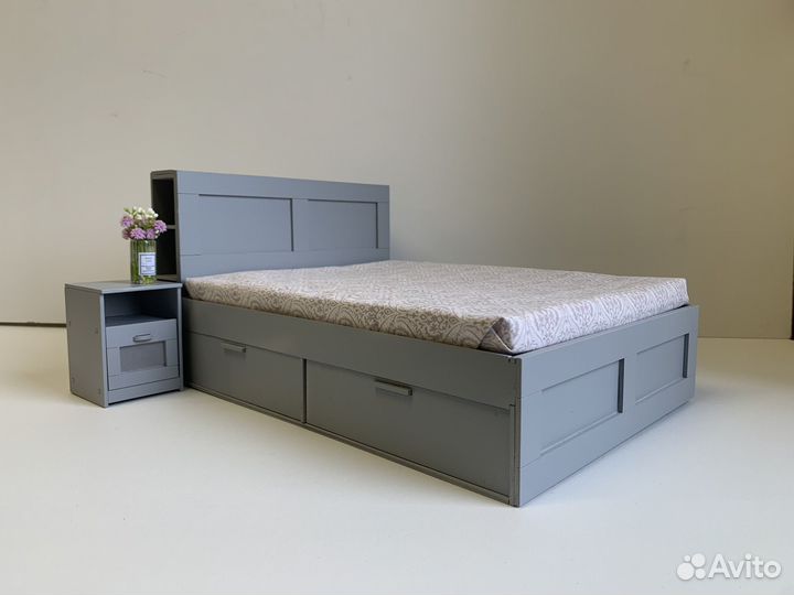 Кровать кукольная,барби,1/6,Икея