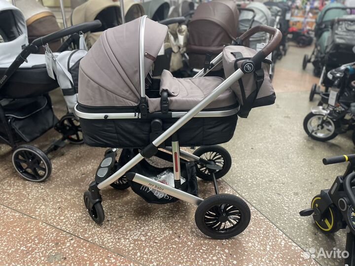 Коляска 2в1 трансформер, амортизаторы на раме