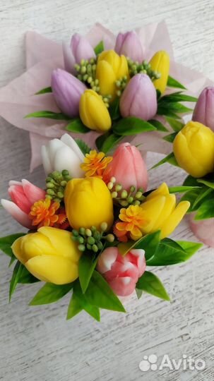 Букет тюльпанов из мыла