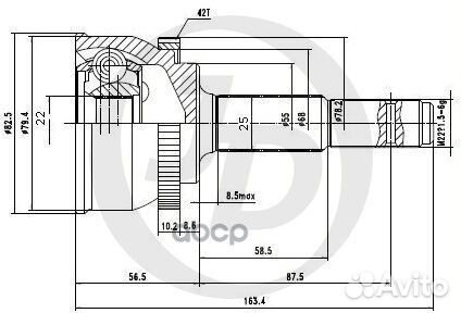 ШРУС внешний ABS NI013A42 10 50 JCT0023A Just