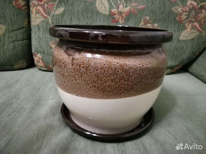 Напольный керамический горшок / кашпо