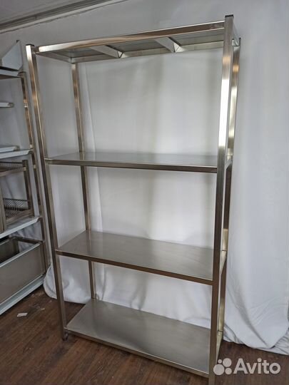 Стеллаж 4 уровня 100x40x180 нержавейка