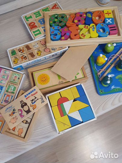Деревянные игры, лото, игры на липучках