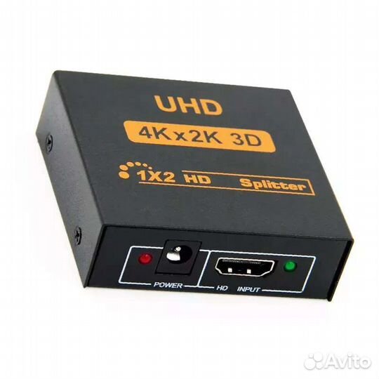 HDMi делитель splitter 1in2 (новый) 4K