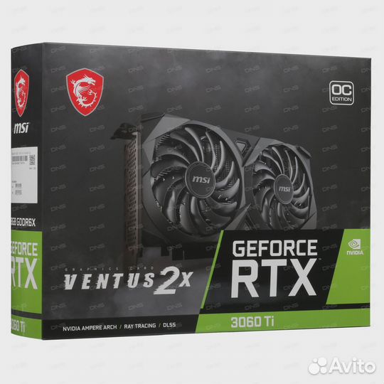 Видеокарта MSI GeForce RTX 3060 Ti ventus 2X OC