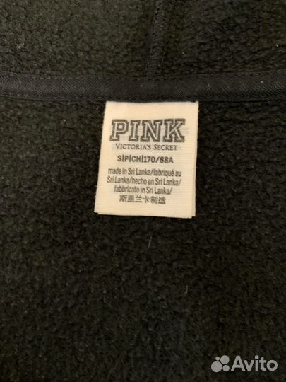 Спортивная черная кофта на молнии Pink женская