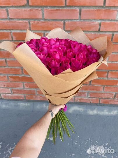 51 роза. Букет из роз 70см 51шт