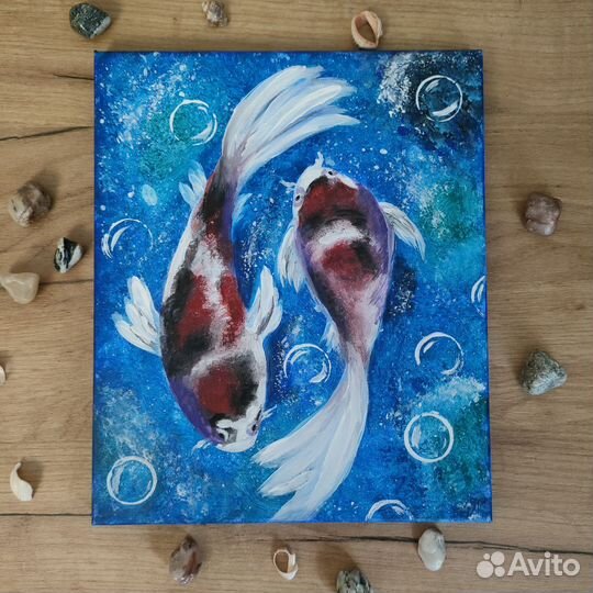 Картина Карпы Кои (картина талисман)