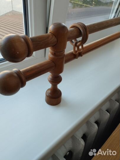 Карнизы для штор деревянные двухрядные бу