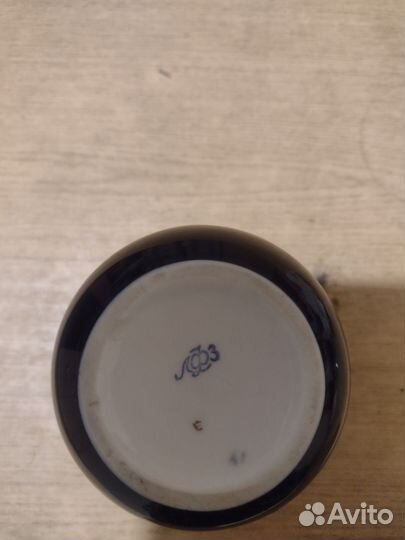 Вазочка фарфор лфз, кобальт, позолота СССР