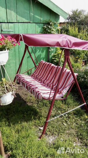 Качели садовые зелёные/красные, 175 х 150 х 120см