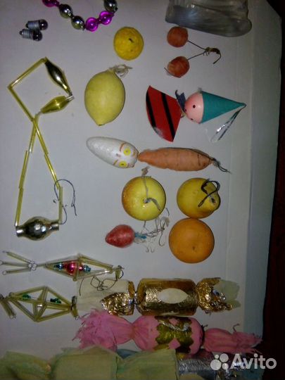 Ватные игрушки Елочные СССР, бумажные