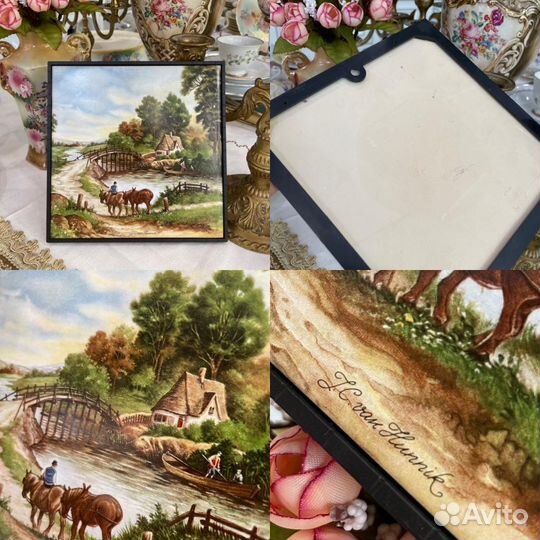 Старинные подставки-панно для горячего Европа