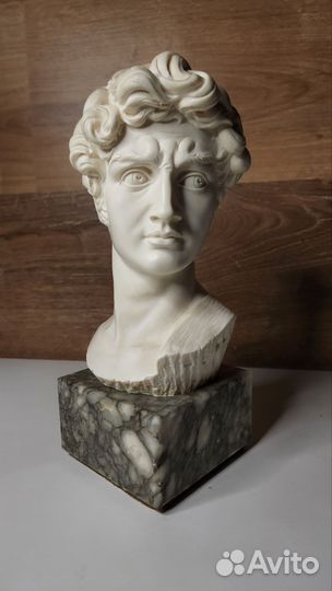 Бюст Давид Микеланджело алебастр / мрамор