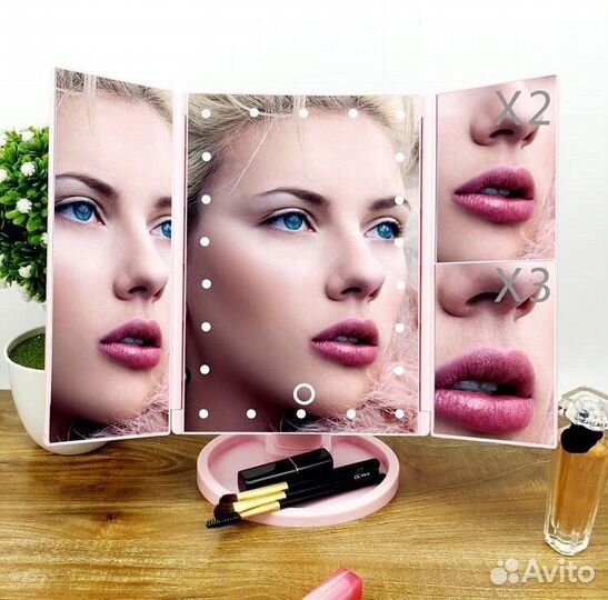 Складное сенсорное зеркало с подсветкой