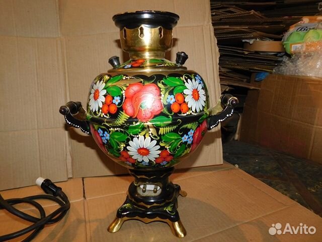 Антикварный,красивый-расписной электро-самовар шар
