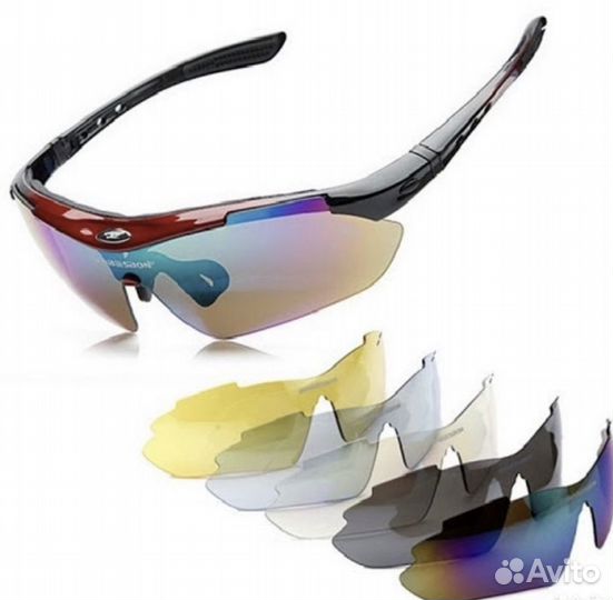 Очки для велоспорта, со сменными линзами в кейсе