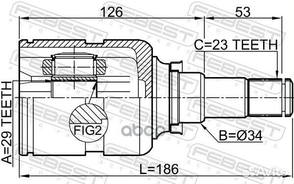 0111-ZZE132U ШРУС внутренний к-кт 29x34x23 Toy