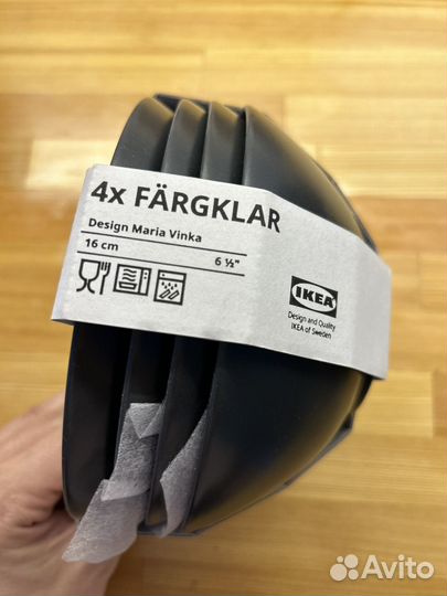 Набор мисок 4шт IKEA fargklar чёрные