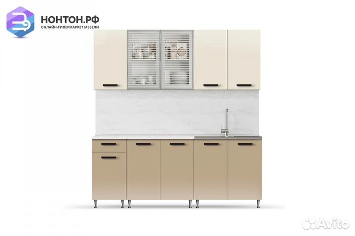 Кухня Рио-1 2.0м бежевый / капучино