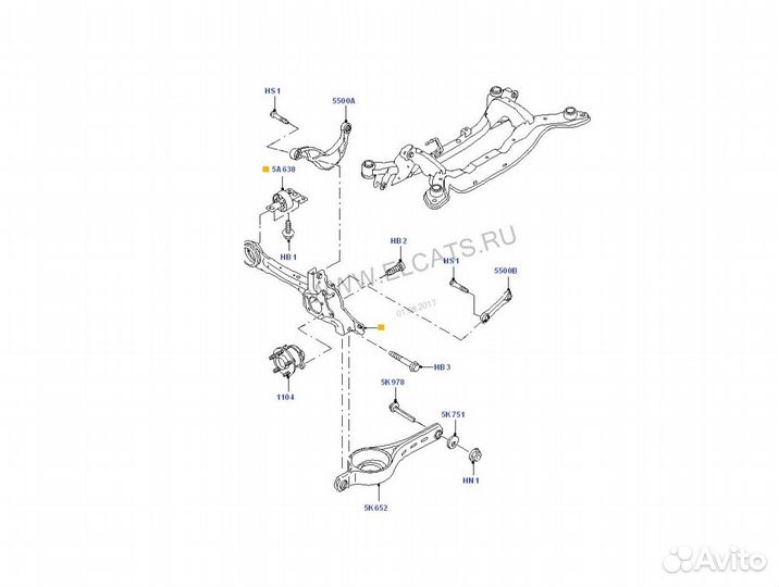 Комплект сайлентблоков Ford Mondeo 4 Galaxy S-Max