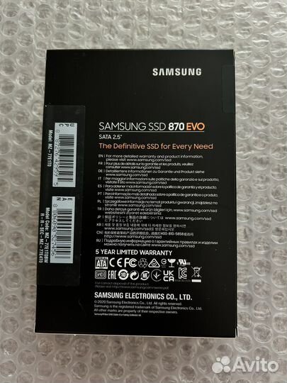 Новый SSD Samsing 870 EVO 1tb