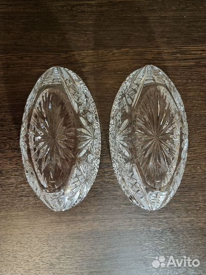 Хрустальный салатник ладья СССР
