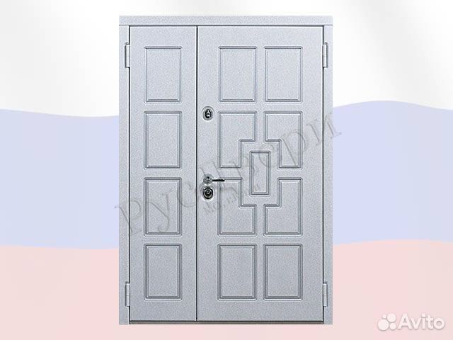 Двустворчатая металлическая дверь для дома и офиса