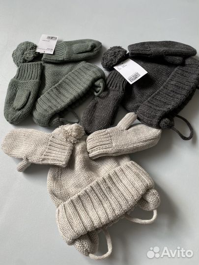 Шапки Zara H&M наборы зима осень 86 92 98 104