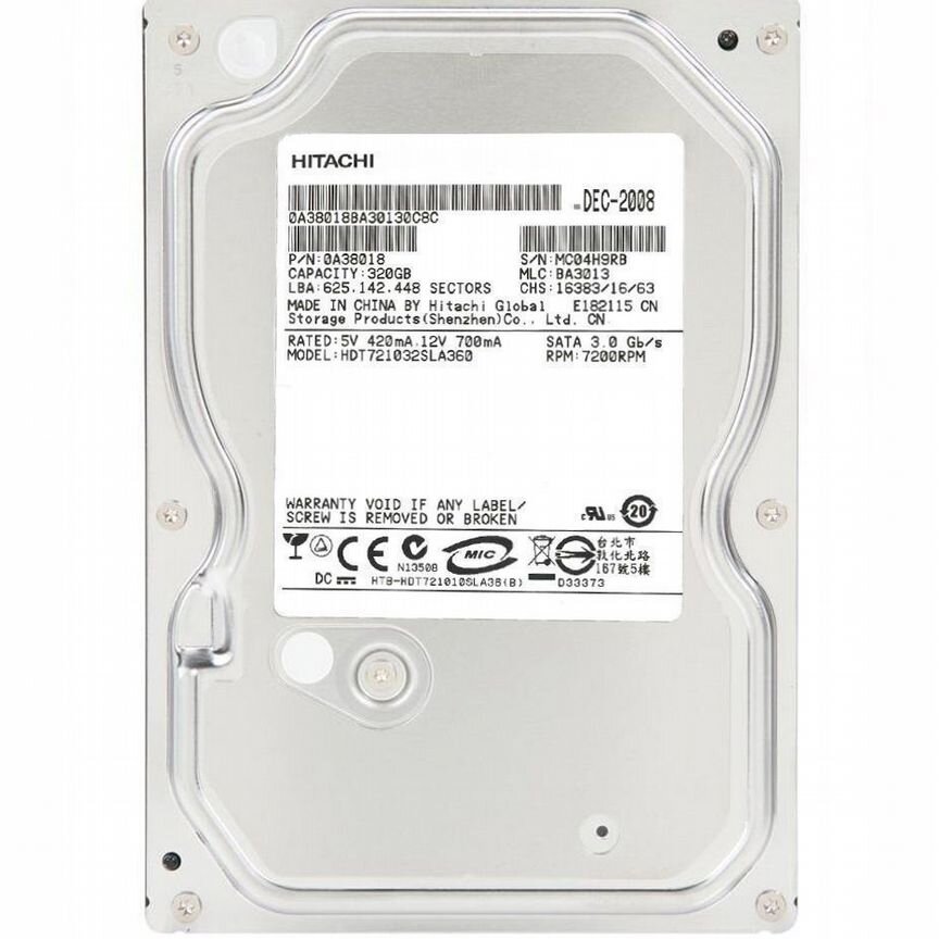 [HDT721032SLA360] Жесткий Диск Hitachi 320gb Sata2 Hdt721032sla360