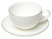 Чашка с блюдцем stenova home Symbol Серая отводка