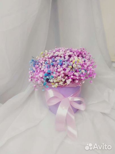 Букет цветов. Гипсофила. Розы. Съедобные букеты