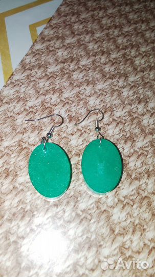 Серги из эпоксидной смолы. ручная работа