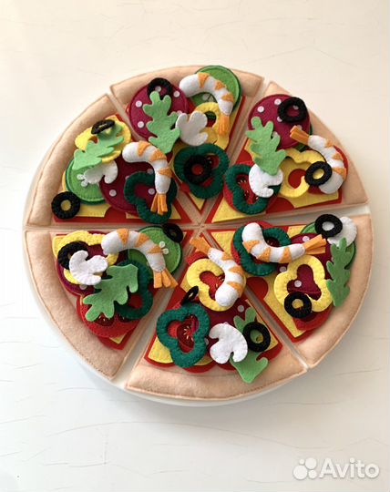 Пицца из фетра, еда из фетра, еда для кукол