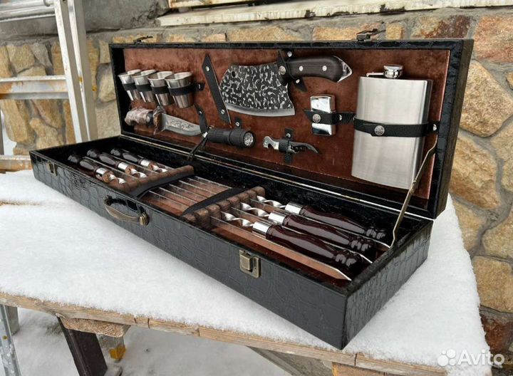 Подарочный набор для мужчин шампура нож