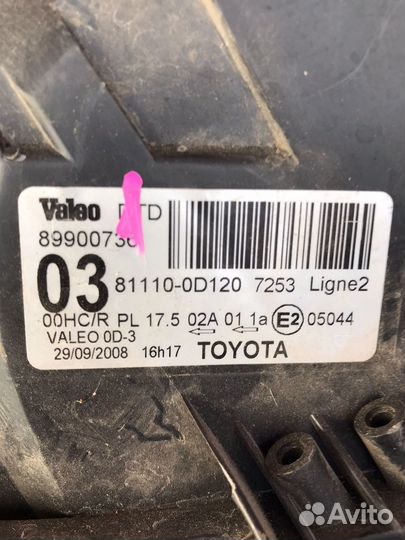 Фара правая, Toyota (Тойота) -yaris (05