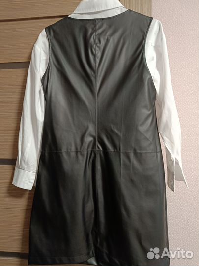 Кожаный сарафан 46