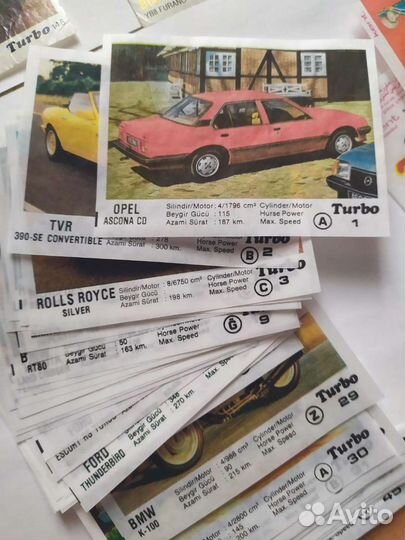 Вкладыши Турбо, разные серии