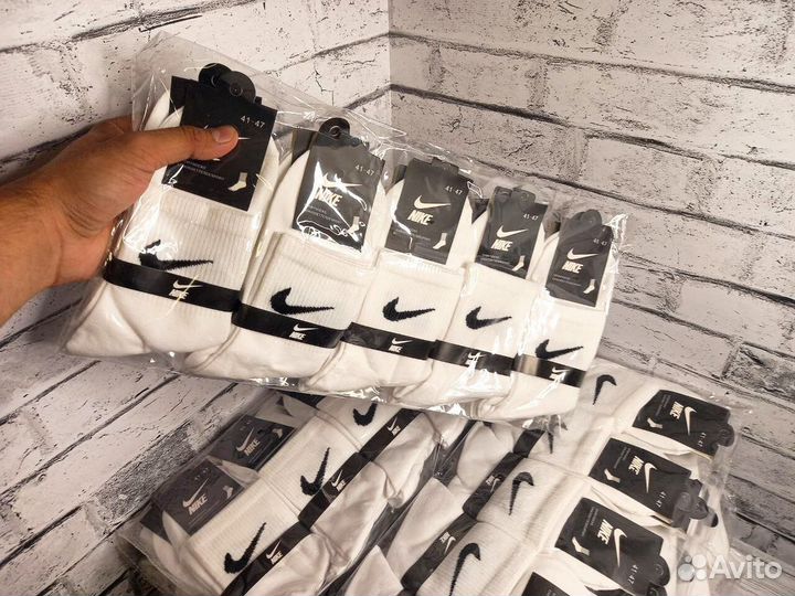 Носки nike белые длинные