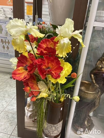 Букет пионов искусственных из шелка