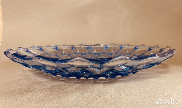 Цветное стекло СССР блюдо фруктовница посуда винта