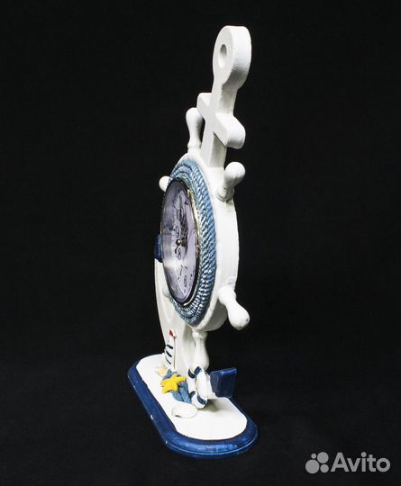 Часы настольные Якорь, кварцевые, гипс, высота 33