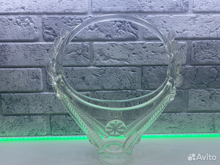 П.7090 Хрустальная ваза корзина СССР