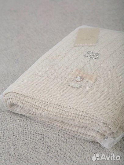 Плед детский вязаный новый