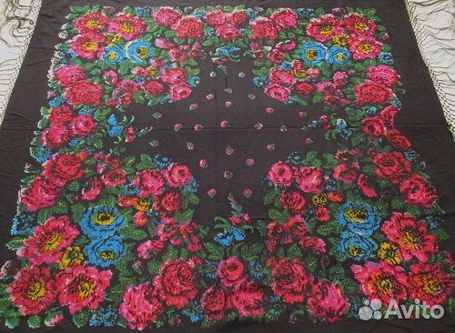 Платок, натуральный шелк, винтаж, СССР