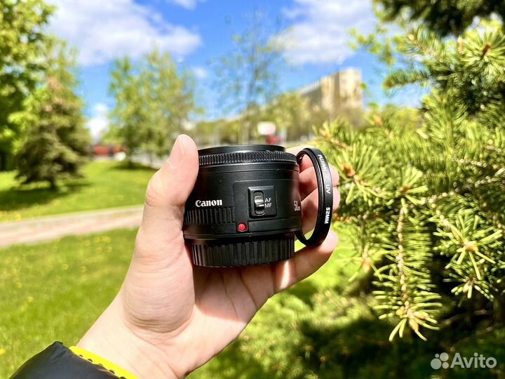 Объектив canon ef 50mm f 1 8 + UV фильтр