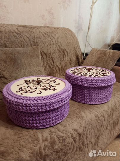 Корзина из джута и шнура